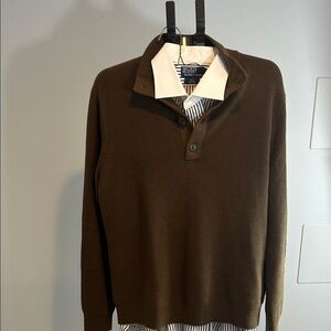 Banana Republic Men's Dark Brown 3 button Sweater L